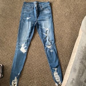 American Eagle Extra Long Raw Hem Jeans